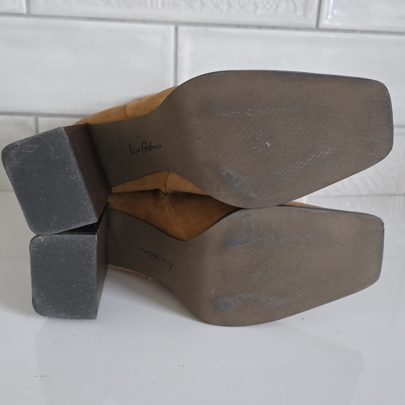 Sam Edelman 7.5 Old Money Contemporary Tan Suede Square Toe Ivette Boots - Picture 14 of 15